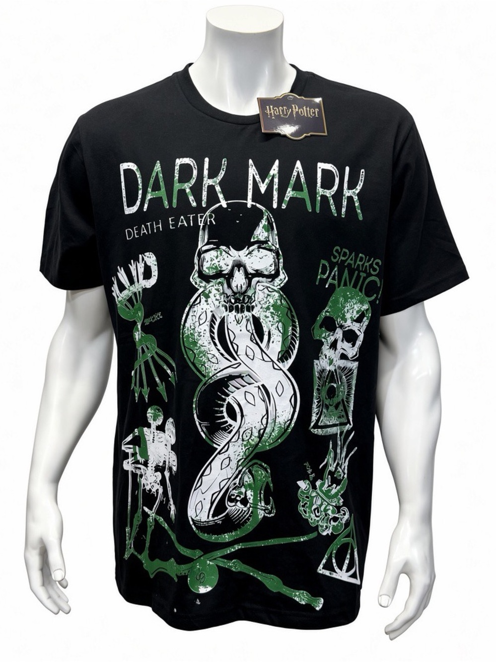 NWT Harry Potter Slytherin Dark Mark Death Eater Black Graphic T-Shirt Size XL